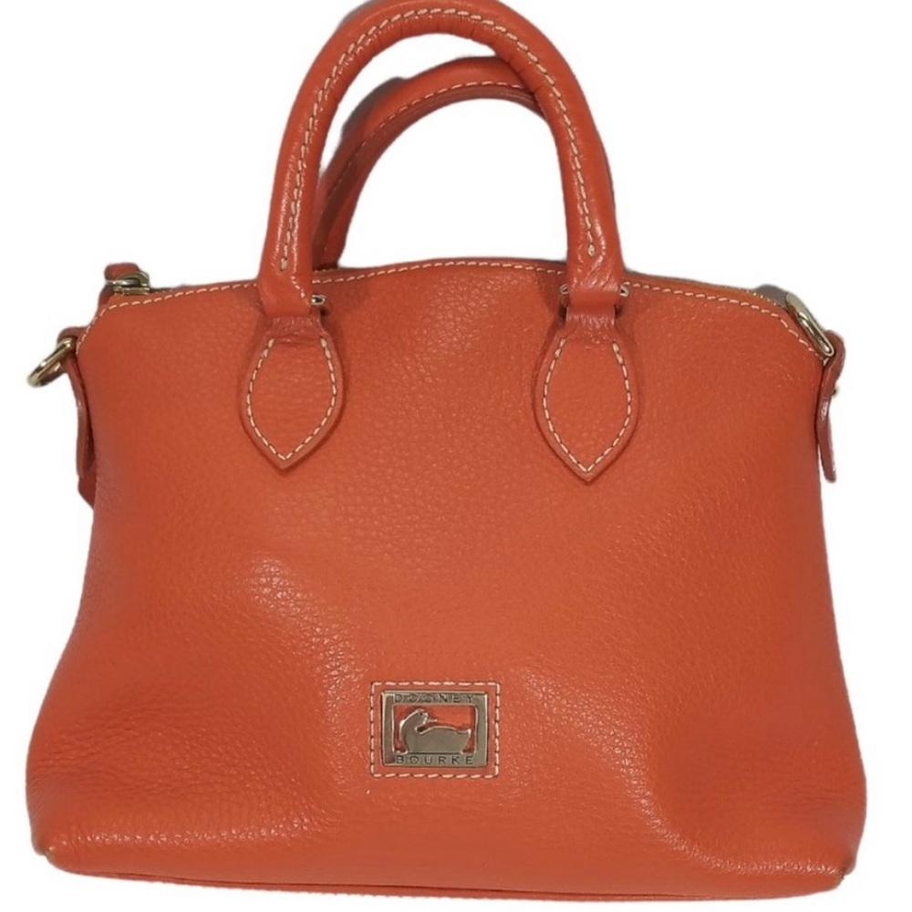 Dooney & Bourke Pebble Grain Tangerine Terracotta Satchel